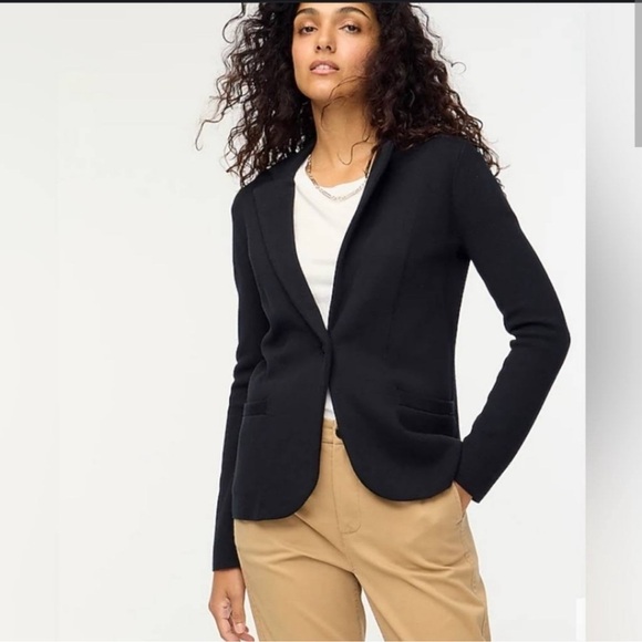 EUC - J. Crew Factory - School Boy Sweater Nlazer - size XXS - black and Loden - Picture 2 of 9